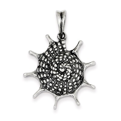 Polished Seashell Pendant Antiqued Sterling Silver QC6917, MPN: QC6917, 886774201863
