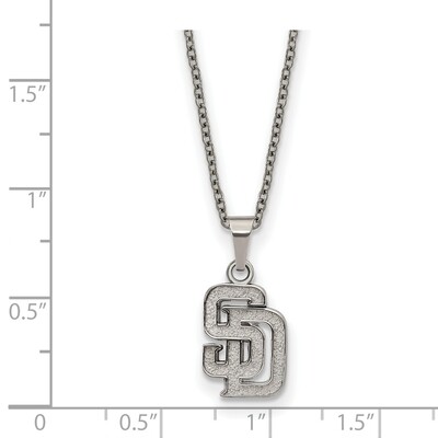 MLB San Diego Padres Pendant with 2 inch Extender Necklace Stainless Steel ST516PAD, MPN: ST516PAD,…