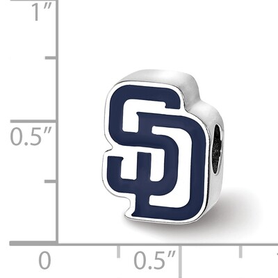 San Diego Padres Enameled Bead Sterling Silver SS500PAD, MPN: SS500PAD, 634401430588