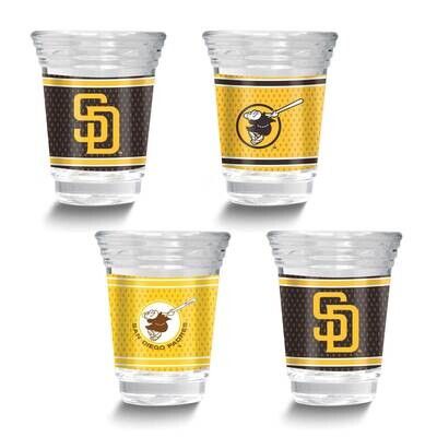 MLB San Diego Padres 4-piece Shot Glass Set GM26124-PAD, MPN: GM26124-PAD, 737538033766