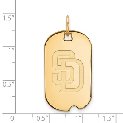 MLB San Diego Padres Small Dog Tag Gold-plated Sterling Silver GP036PAD, MPN: GP036PAD, 883957895987