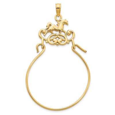 Horse Charm Holder Pendant 14k Gold D5107, MPN: D5107, 196904082713
