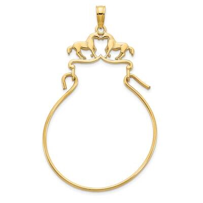 Horse Charm Holder Pendant 14k Gold D5095, MPN: D5095, 196904072622