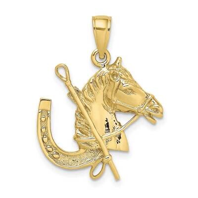 Horse Head with Shoe and Crop Charm 10k Gold 10K6548, MPN: 10K6548, 883957995168