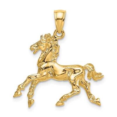 Horse Trotting Charm 14k Gold 3-D K6547, MPN: K6547, 637218045396
