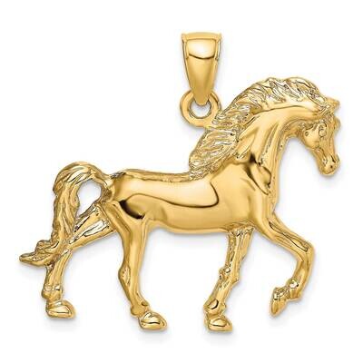 Horse Walking Charm 14k Gold 2-D K6501, MPN: K6501, 637218185320