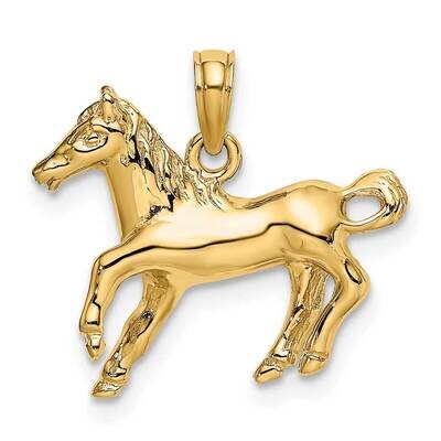 Galloping Horse Charm 14k Gold 2-D K6463, MPN: K6463, 637218000661