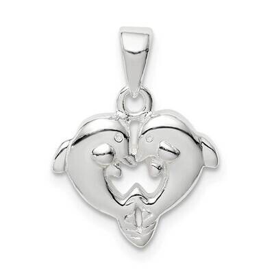 Dolphin Pendant Sterling Silver Polished QC9583, MPN: QC9583, 883957939667