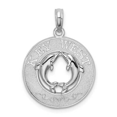 Key West with Dolphins Pendant Sterling Silver Textured QC9922, MPN: QC9922, 637218148608