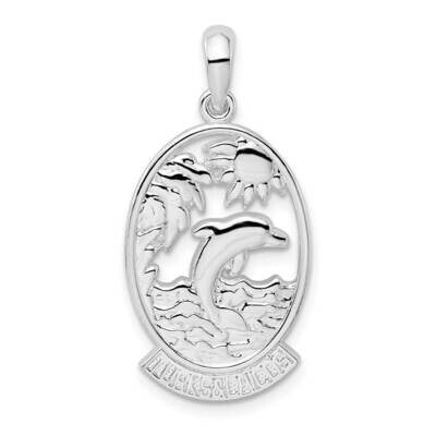 Turks And Caicos Dolphin Pendant Sterling Silver Polished QC10368, MPN: QC10368, 637218174195