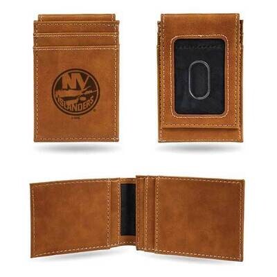 NHL New York Islanders Brown Faux Leather Front Pocket Wallet GC7599, MPN: GC7599, 767345896285