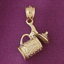 Dazzlers Jewelry Sugar Bowl Pendant Necklace Charm Bracelet in Yellow, White or Rose Gold 6955, MPN…