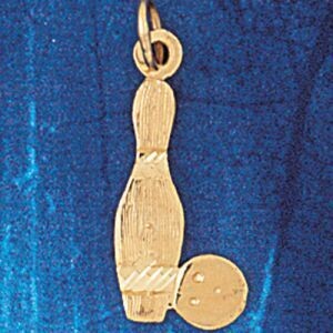 Dazzlers Jewelry Bowling Pendant Necklace Charm Bracelet in Yellow, White or Rose Gold 3273, MPN: D…