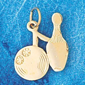 Dazzlers Jewelry Bowling Pendant Necklace Charm Bracelet in Yellow, White or Rose Gold 3270, MPN: D…