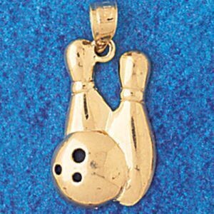 Dazzlers Jewelry Bowling Pendant Necklace Charm Bracelet in Yellow, White or Rose Gold 3268, MPN: D…