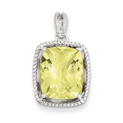 Lemon Quartz Pendant Sterling Silver QP2915LQ, MPN: QP2915LQ, 883957035772