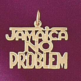 Dazzlers Jewelry Jamaica No Problem Pendant Necklace Charm Bracelet in Yellow, White or Rose Gold 5…