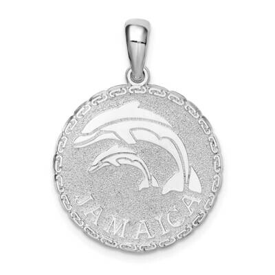 Jamaica with Dolphins Disc Pendant Sterling Silver QC10210, MPN: QC10210, 637218170234