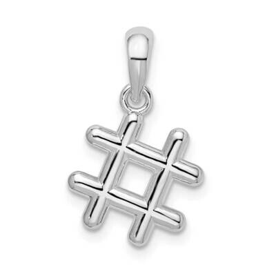 3D Hashtag Pendant Sterling Silver Polished QC10564, MPN: QC10564, 637218184293