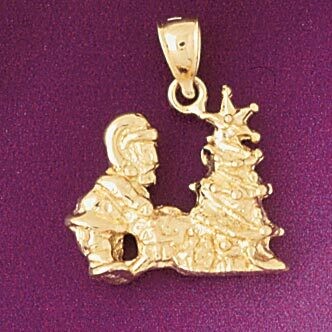 Dazzlers Jewelry Christmas Tree Santa Clause 3D Pendant Necklace Charm Bracelet in Yellow, White or…