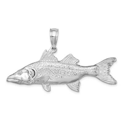 3D Snook Fish Pendant Sterling Silver Polished QC10176, MPN: QC10176, 637218169283