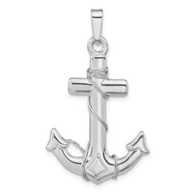 3D Anchor Pendant Sterling Silver Polished QC11246, MPN: QC11246,