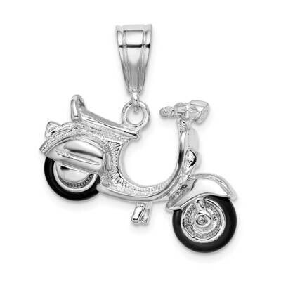 3D Rubber Tires Vespa Pendant Sterling Silver Polished QC10034, MPN: QC10034, 637218156146