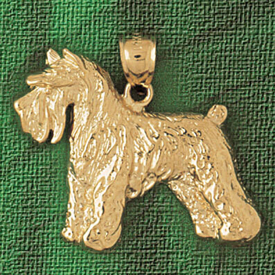 Dazzlers Jewelry Schnauzer Dog Pendant Necklace Charm Bracelet in Yellow, White or Rose Gold 2197, …