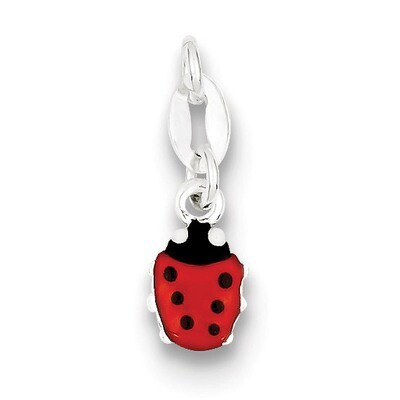 Enameled Ladybug Charm Sterling Silver QC6263, MPN: QC6263, 883957495910