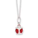 Enameled Ladybug Necklace Sterling Silver QG3376-14, MPN: QG3376-14, 191101295775