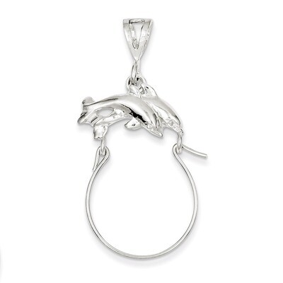 Dolphin Charm Holder Sterling Silver QC562, MPN: QC562, 883957913315