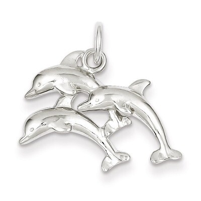 Dolphins Charm Sterling Silver QC939, MPN: QC939, 883957976303