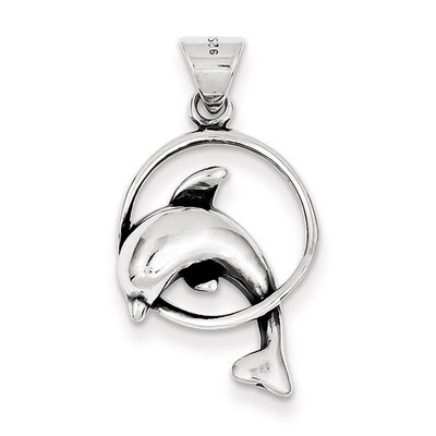 Dolphin Charm Sterling Silver QC6273, MPN: QC6273, 883957915449