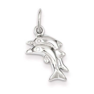 Dolphin Charm Sterling Silver Polished QC6937, MPN: QC6937, 883957458953