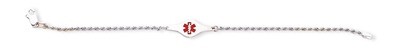 8 Inch Medical ID Rope Link Bracelet Sterling Silver XSM40-8, MPN: XSM40-8, 883957274133
