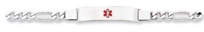 8 Inch Medical ID Figaro Link Bracelet Sterling Silver XSM36-8, MPN: XSM36-8, 883957273938