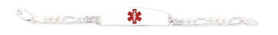 7 Inch Medical ID Figaro Link Bracelet Sterling Silver XSM7-7, MPN: XSM7-7, 883957275048