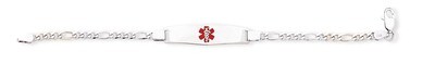 7 Inch Medical ID Figaro Link Bracelet Sterling Silver XSM46-7, MPN: XSM46-7, 883957274362