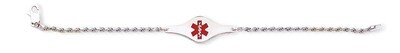 7 Inch Medical ID Rope Link Bracelet Sterling Silver XSM41-7, MPN: XSM41-7, 883957274164