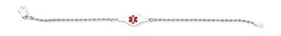 7 Inch Medical ID Rope Link Bracelet Sterling Silver XSM40-7, MPN: XSM40-7, 883957274126