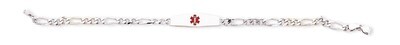 8 Inch Medical ID Figaro Link Bracelet Sterling Silver XSM3-8, MPN: XSM3-8, 883957274010