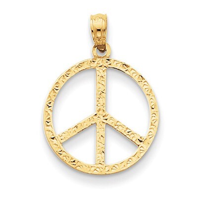 Peace Sign Pendant 14k Gold C3053, MPN: C3053, 637218008506
