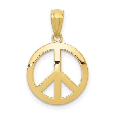 Peace Sign Circle Pendant 10k Gold Polished 10YC815, MPN: 10YC815,