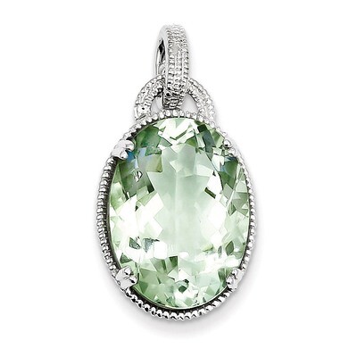 Green Quartz Pendant Sterling Silver QP2898AG, MPN: QP2898AG, 883957037110