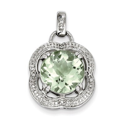 Green Quartz Pendant Sterling Silver QP2930AG, MPN: QP2930AG, 883957005591