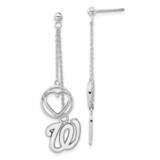 MLB Washington Nationals Beloved Heart Dangle Earrings Sterling Silver NAT004BLERD-SS, MPN: NAT004B…