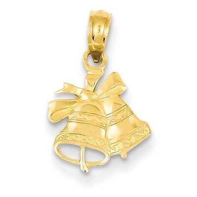 Polished Christmas Bells Pendant 14k Gold D1127, MPN: D1127, 637218017782