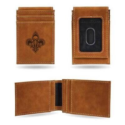 NBA New Orleans Pelicans Brown Faux Leather Front Pocket Wallet GC7475, MPN: GC7475, 767345894984