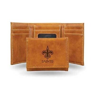 NFL New Orleans Saints Brown Faux Leather Wallet GC7787, MPN: GC7787, 767345536112