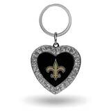 NFL New Orleans Saints Rhinestone Heart Key Ring GC7951, MPN: GC7951, 94746940317